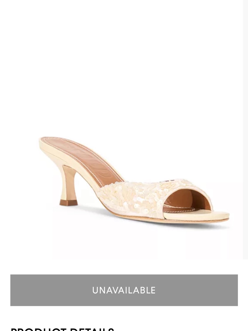 Staud Brigette Mule in Cream Size 38